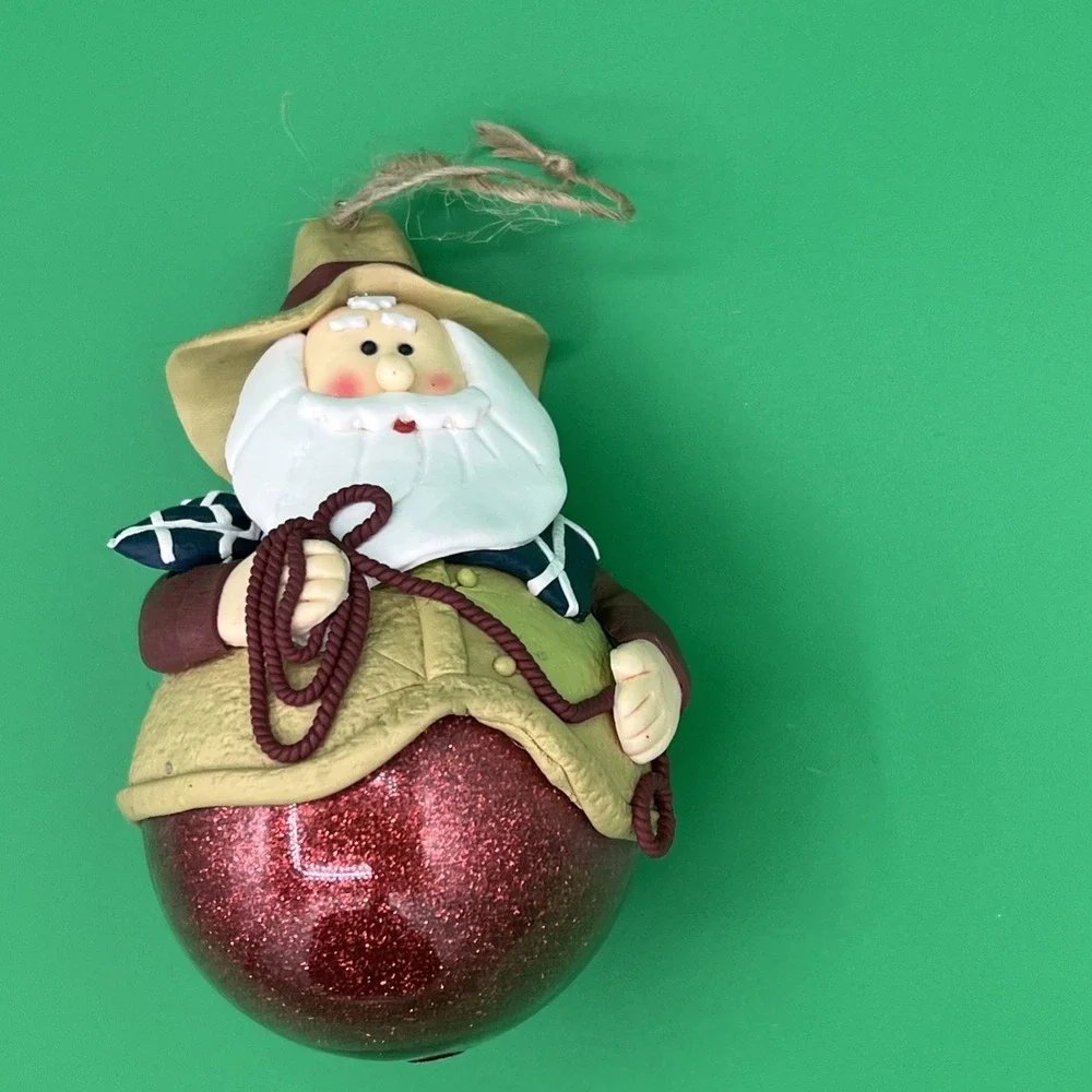 Cowboy Santa Claus Round up Christmas Ornaments 5
